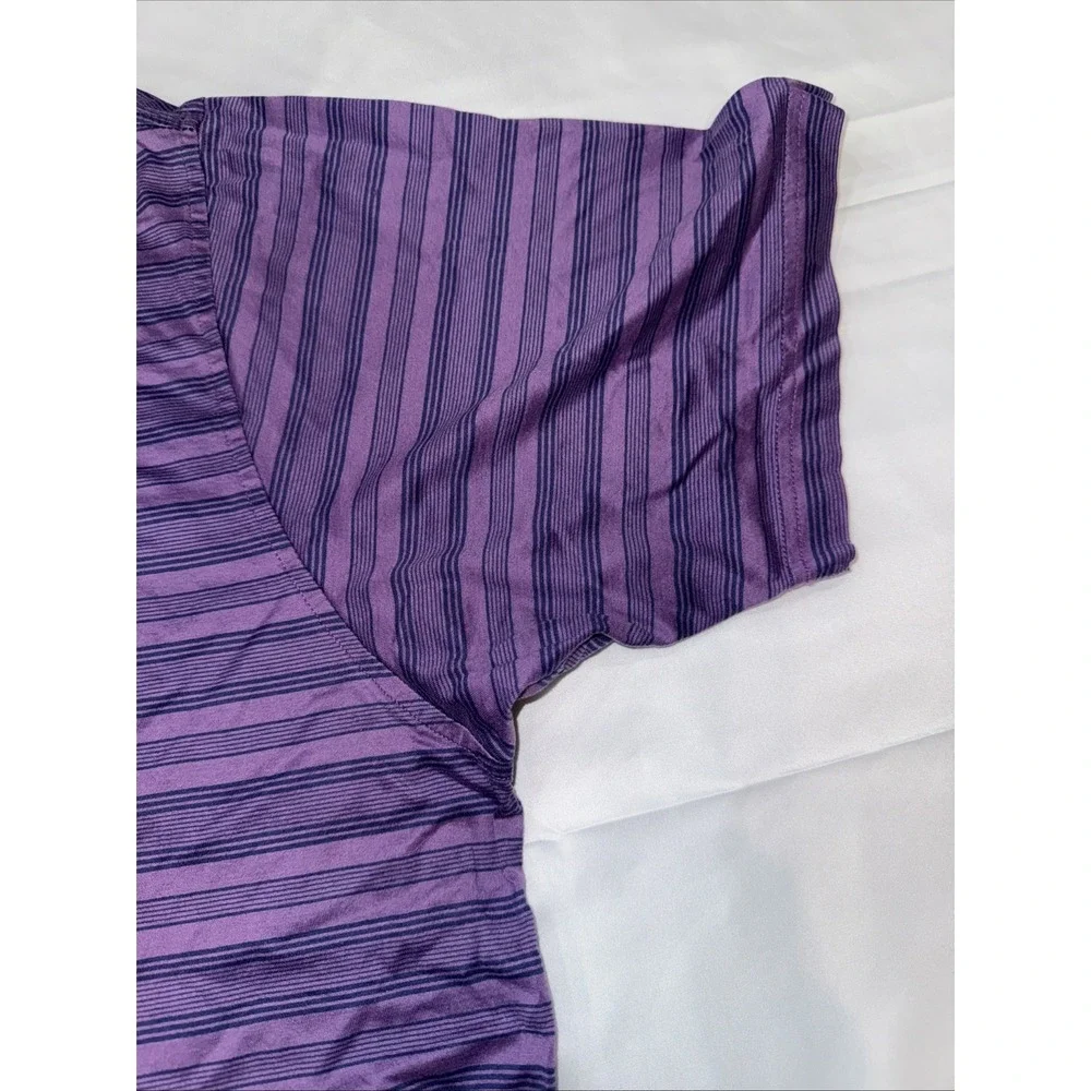 Peter Millar Kapalua Cotton Polo Golf Shirt Sz XXL Purple/Navy Striped